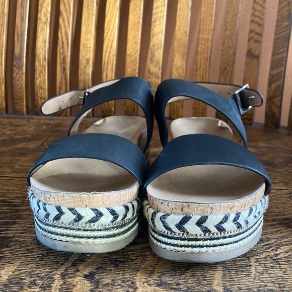 Platform Woven Cork Sandals - Picture 2 of 4